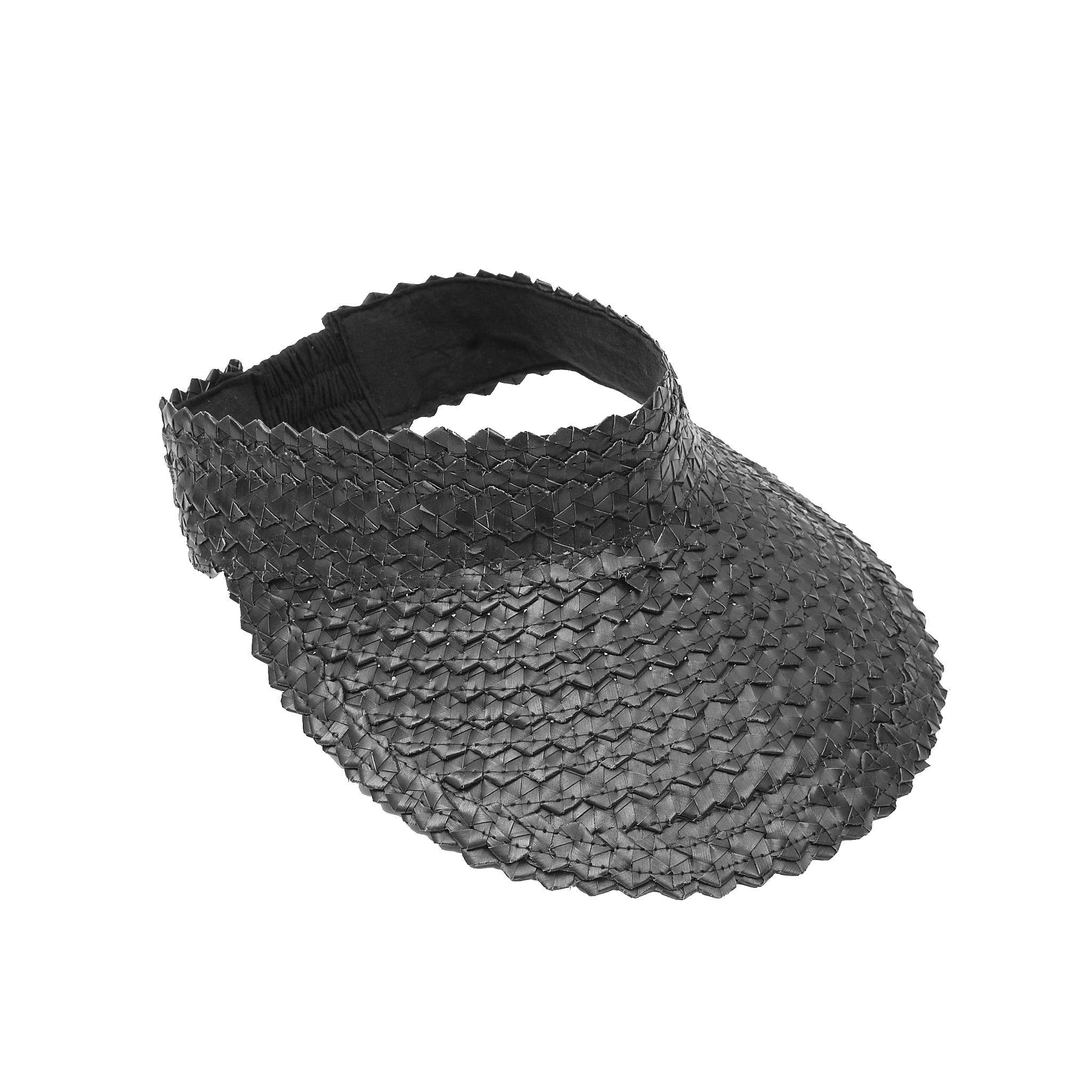 Black Straw Visor Hat