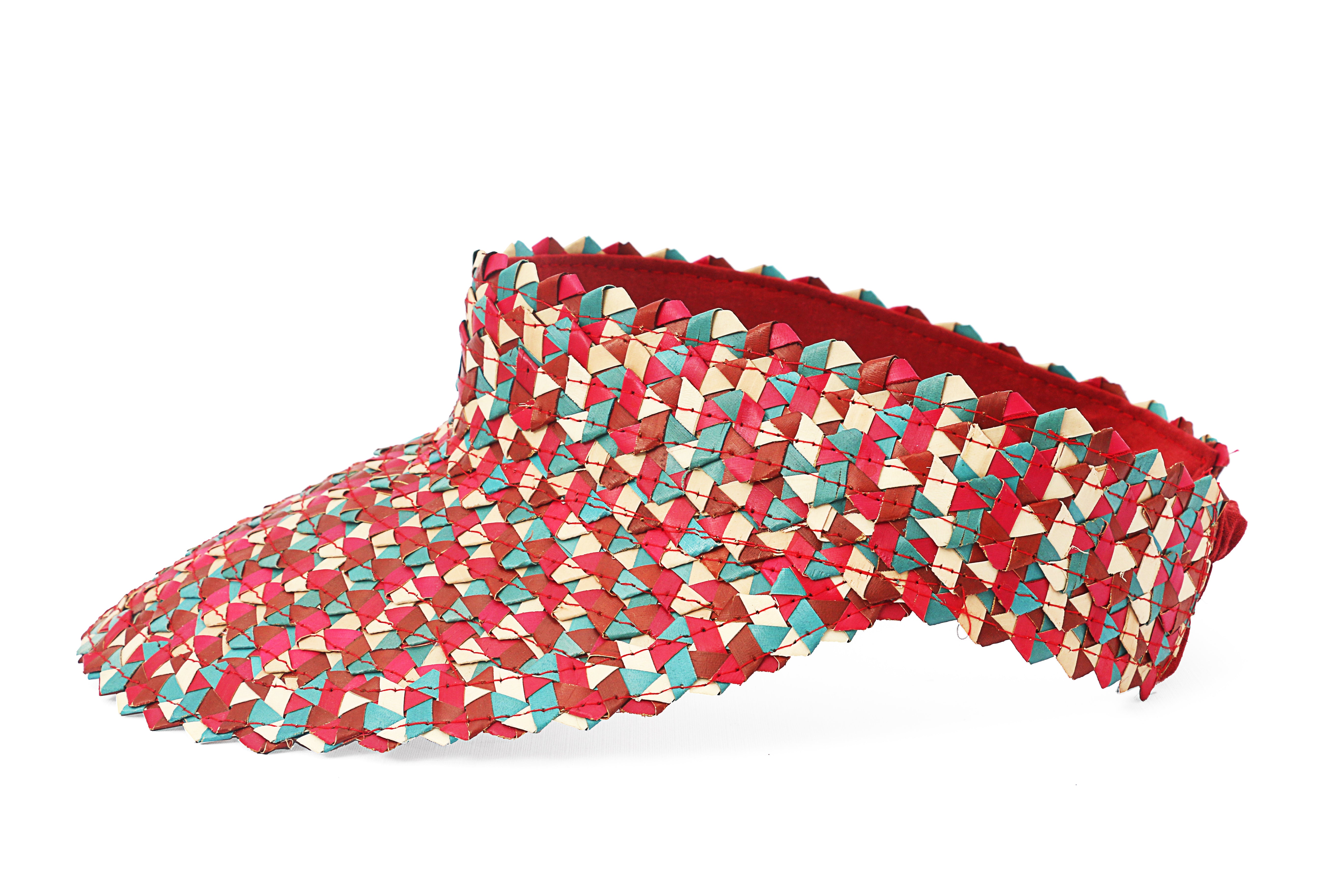 Multi Color Straw Visor Sun Hat