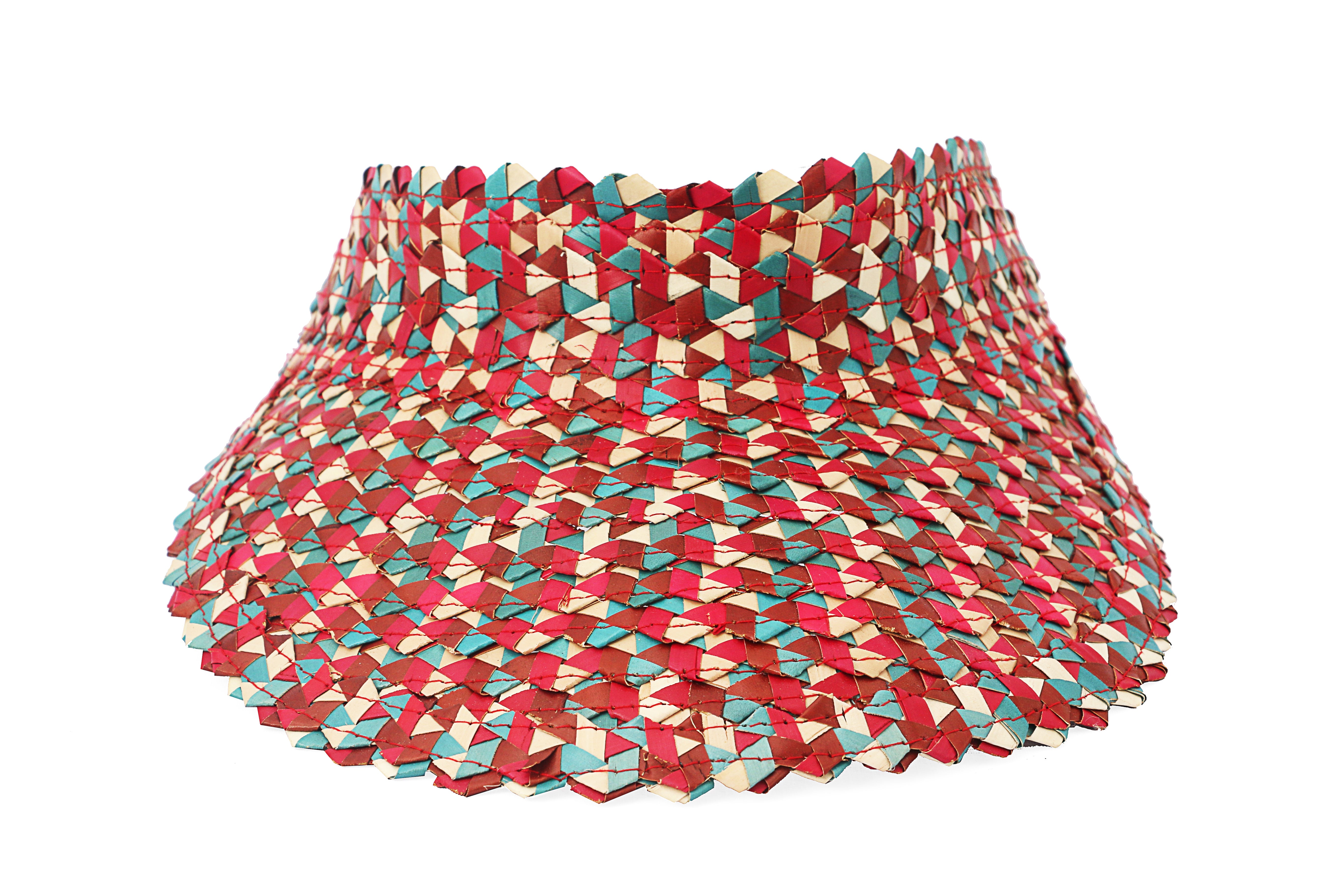 Multi color straw visor gardening hat