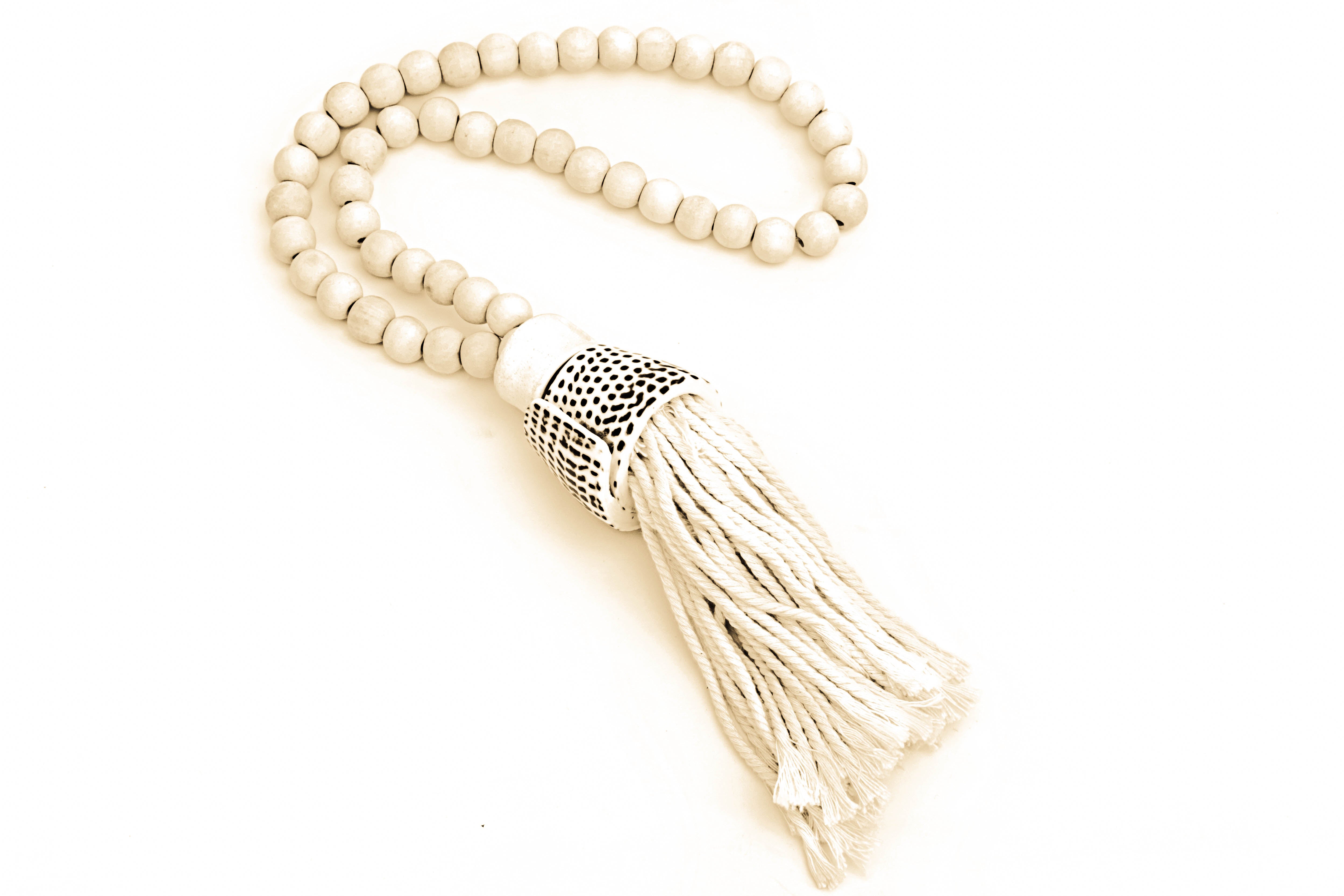 Wooden Bead Tassel Curtain Tie