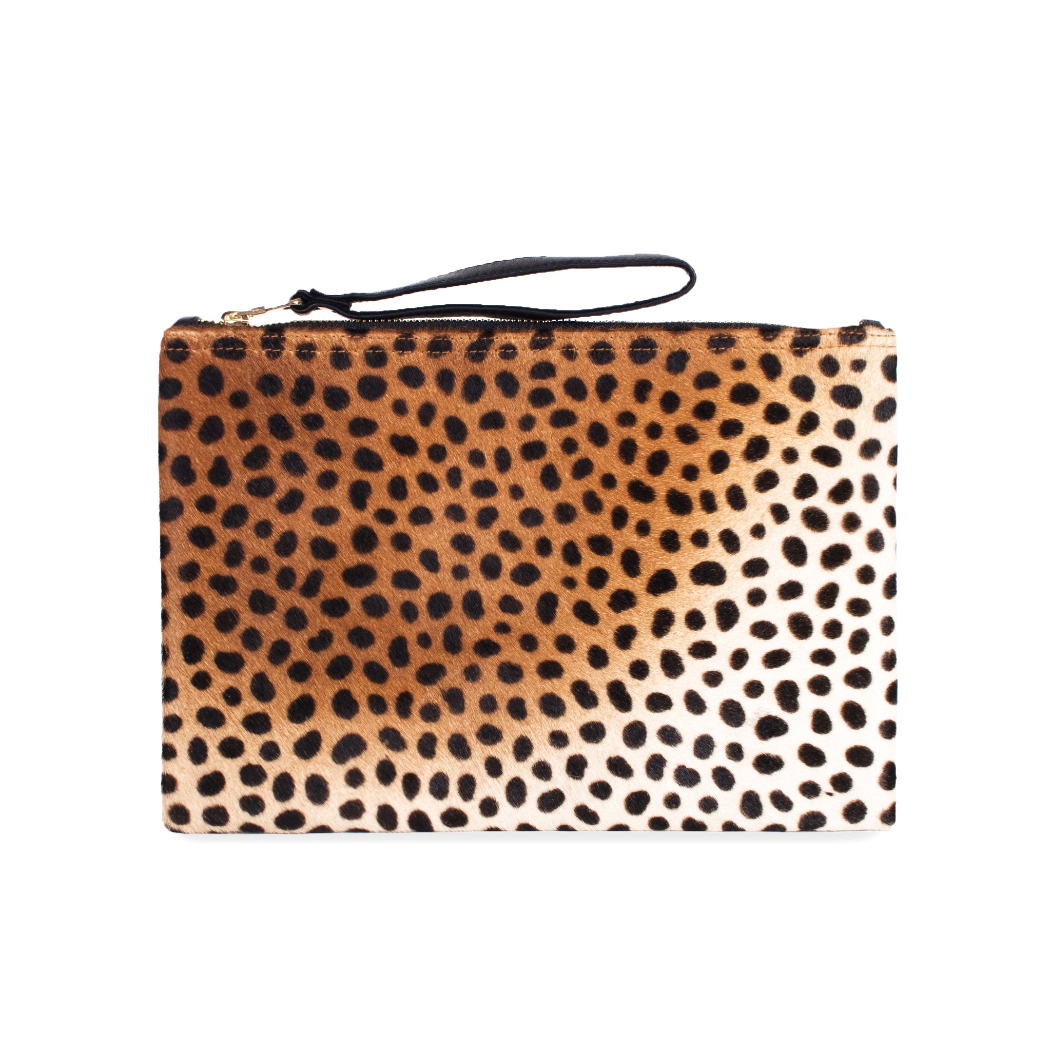 Flat Wallet Leopard Hair On Hide Clutch Handbag for Women