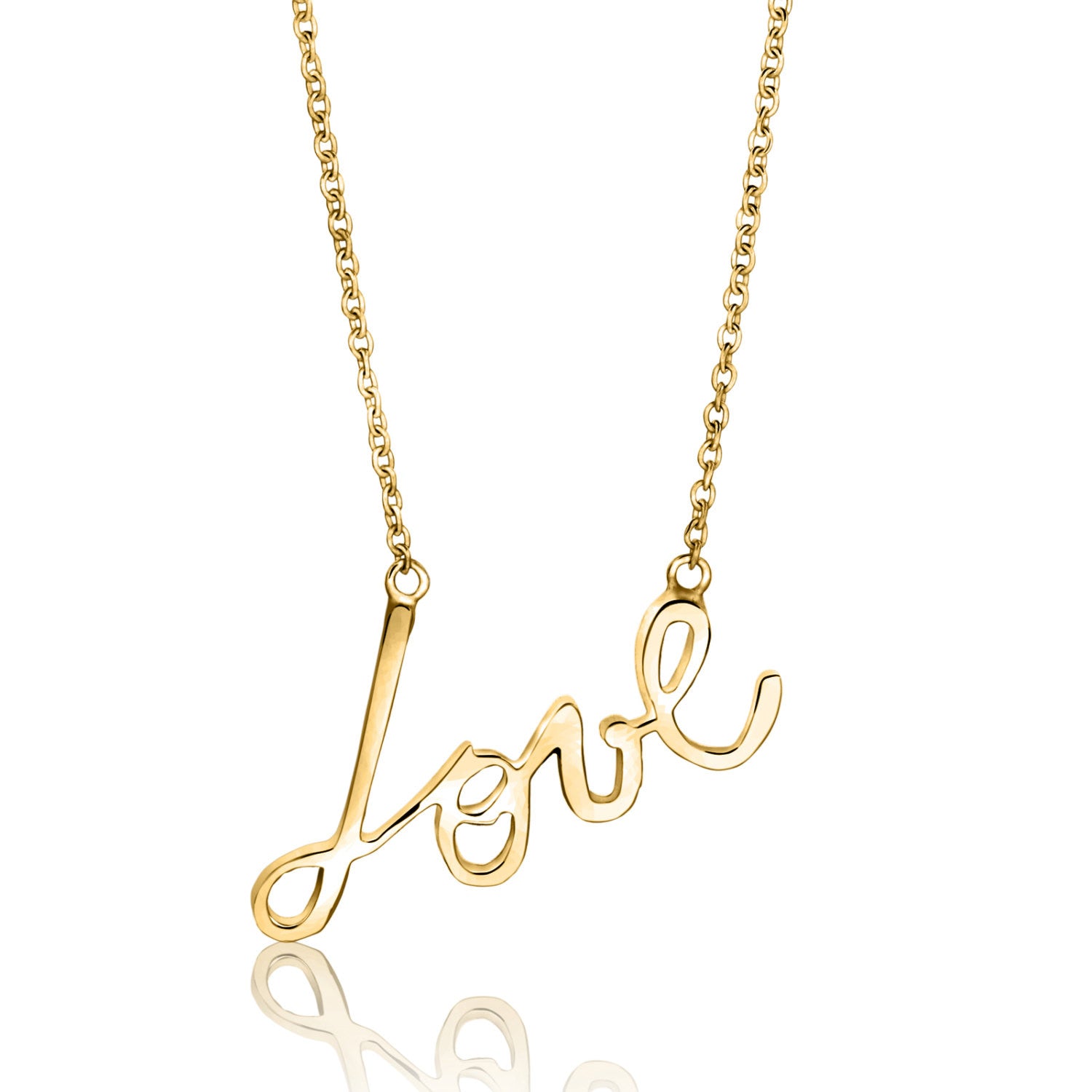 Lavin script love necklace, necklace, jewelry, valentines day, mothers day gift idea, wedding gift idea, bridesmaid gift