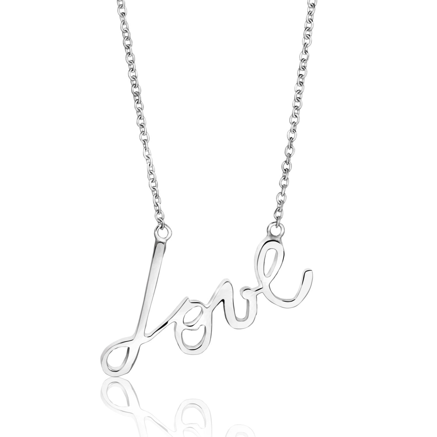 Script love necklace, jewelry, necklace, script jewelry,