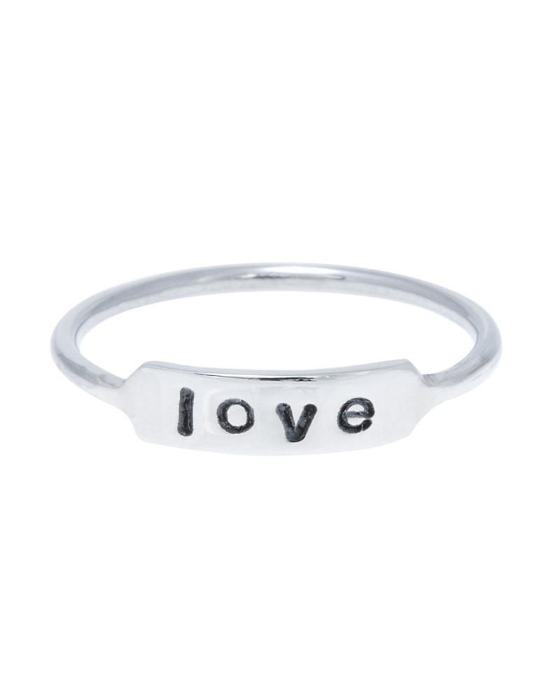 Handstamp Love Word Ring 