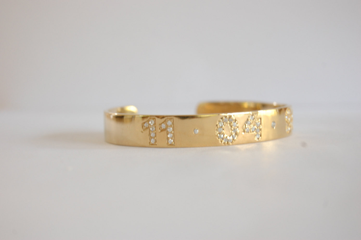 Personalized Pave Stone Letters Wide Cuff Bracelet