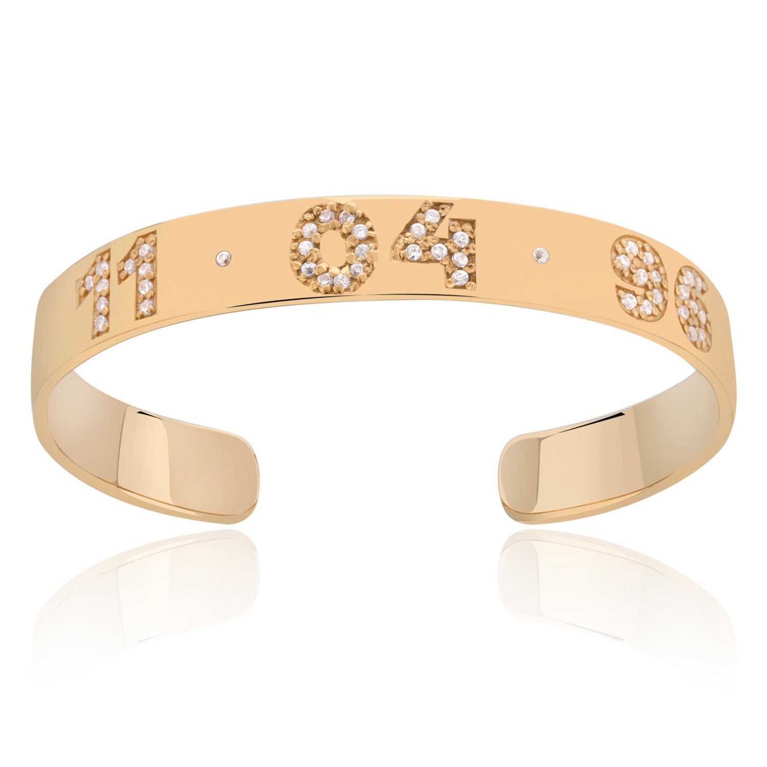 Personalized Pave Stone Letters Wide Cuff Bracelet