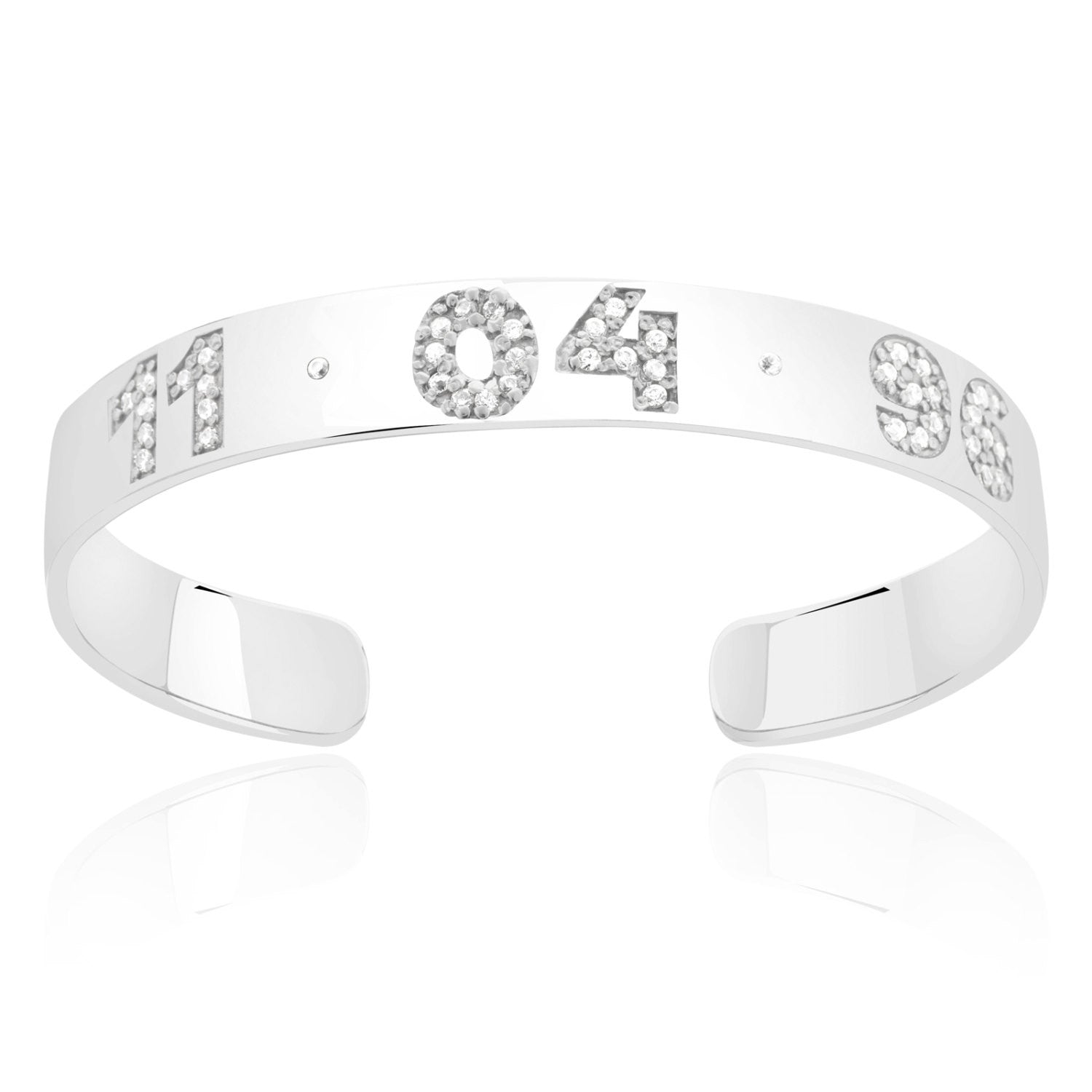 Personalized Pave Stone Letters Wide Cuff Bracelet