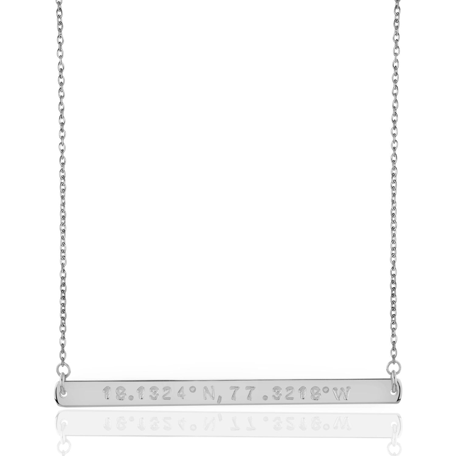 925 sterling silver bar bespoke necklace; coordinate bespoke bar necklace; name necklace