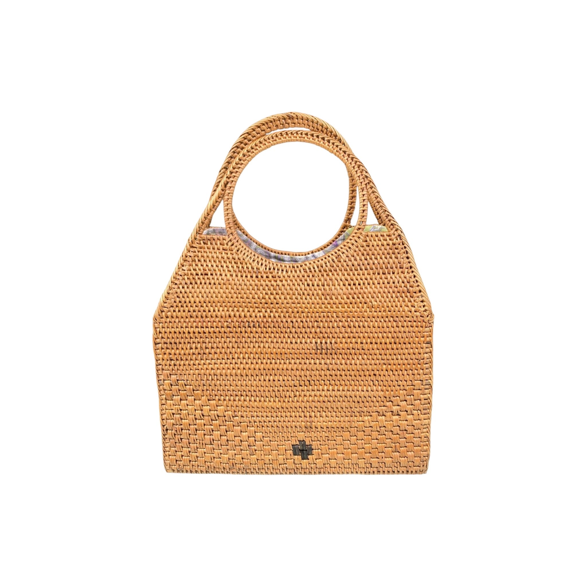 Anthro Bali Rattan Top Handle Bag
