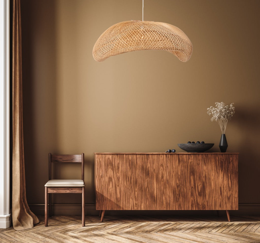 Rattan Arch Wavy Pendant Light-XL