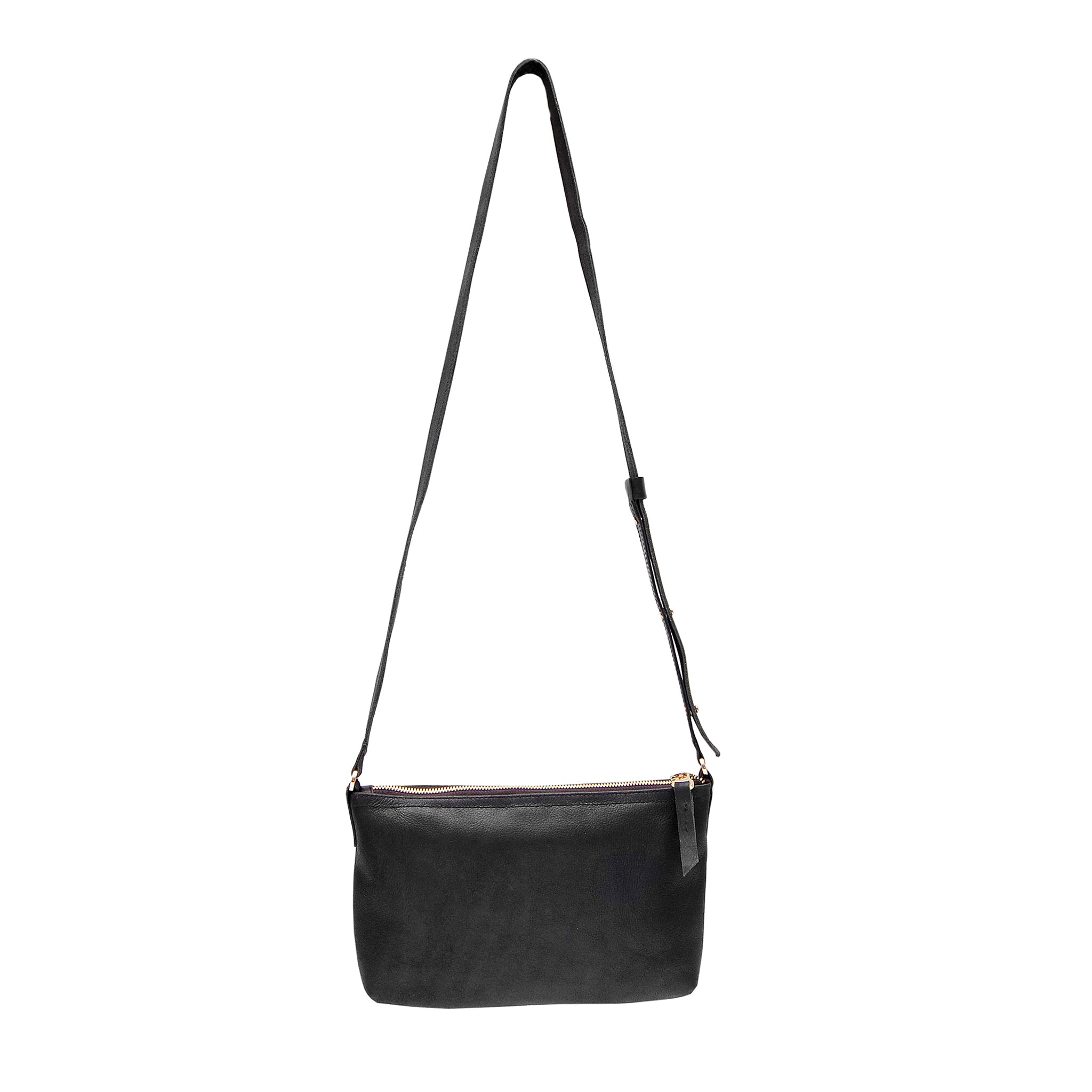 Everyday Black Leather Crossbody