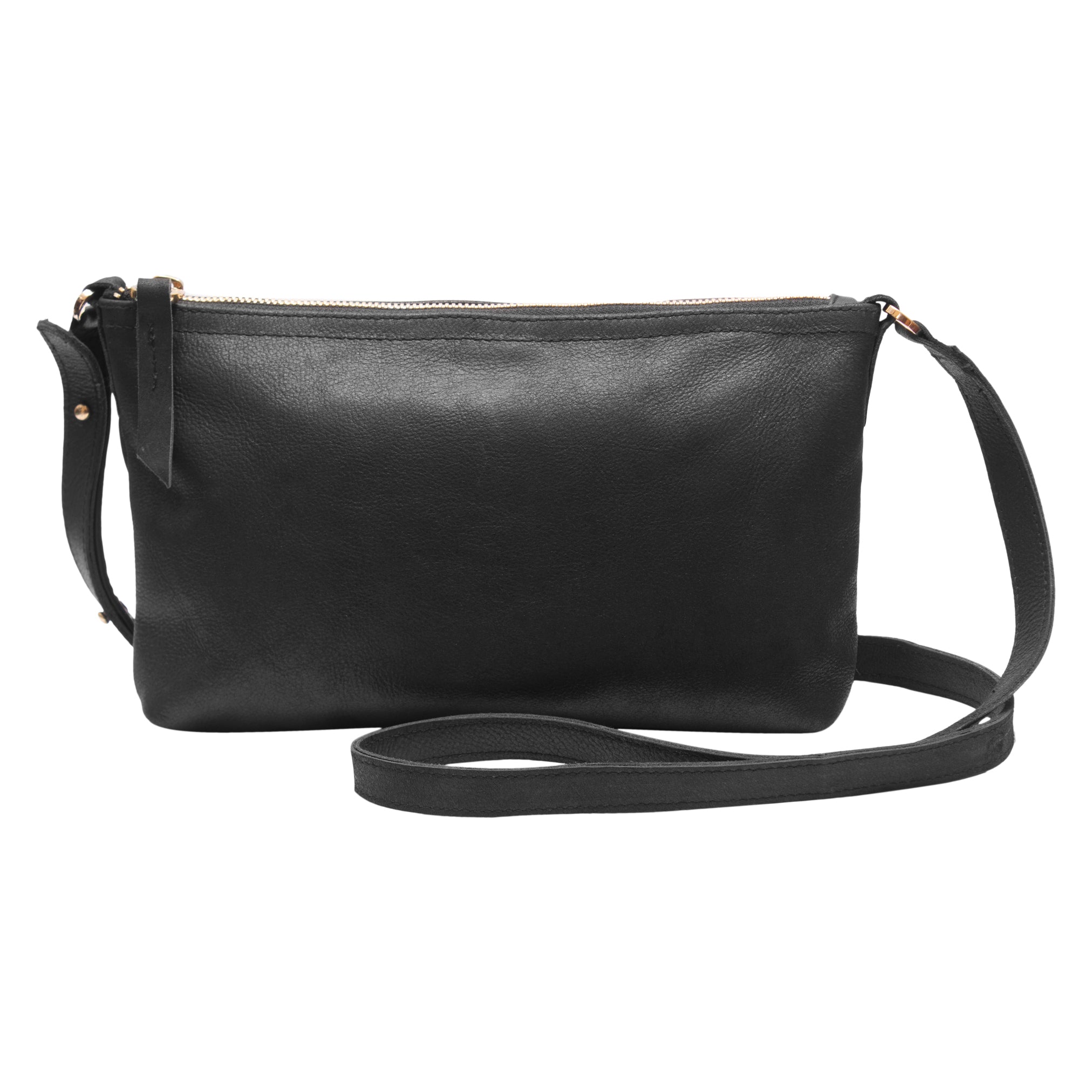 Everyday Black Leather Crossbody