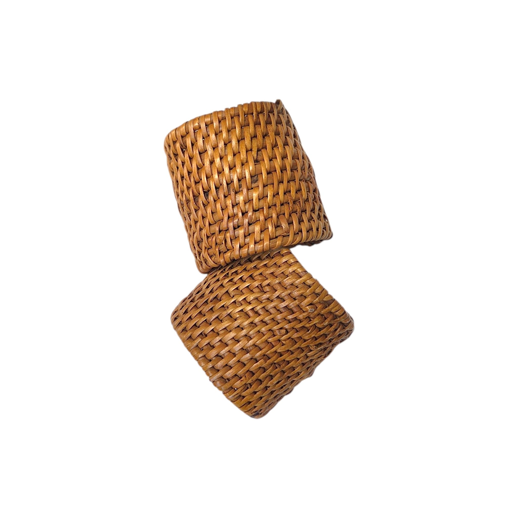 Handmade rattan napkin rings for Christmas and holidays table setting
