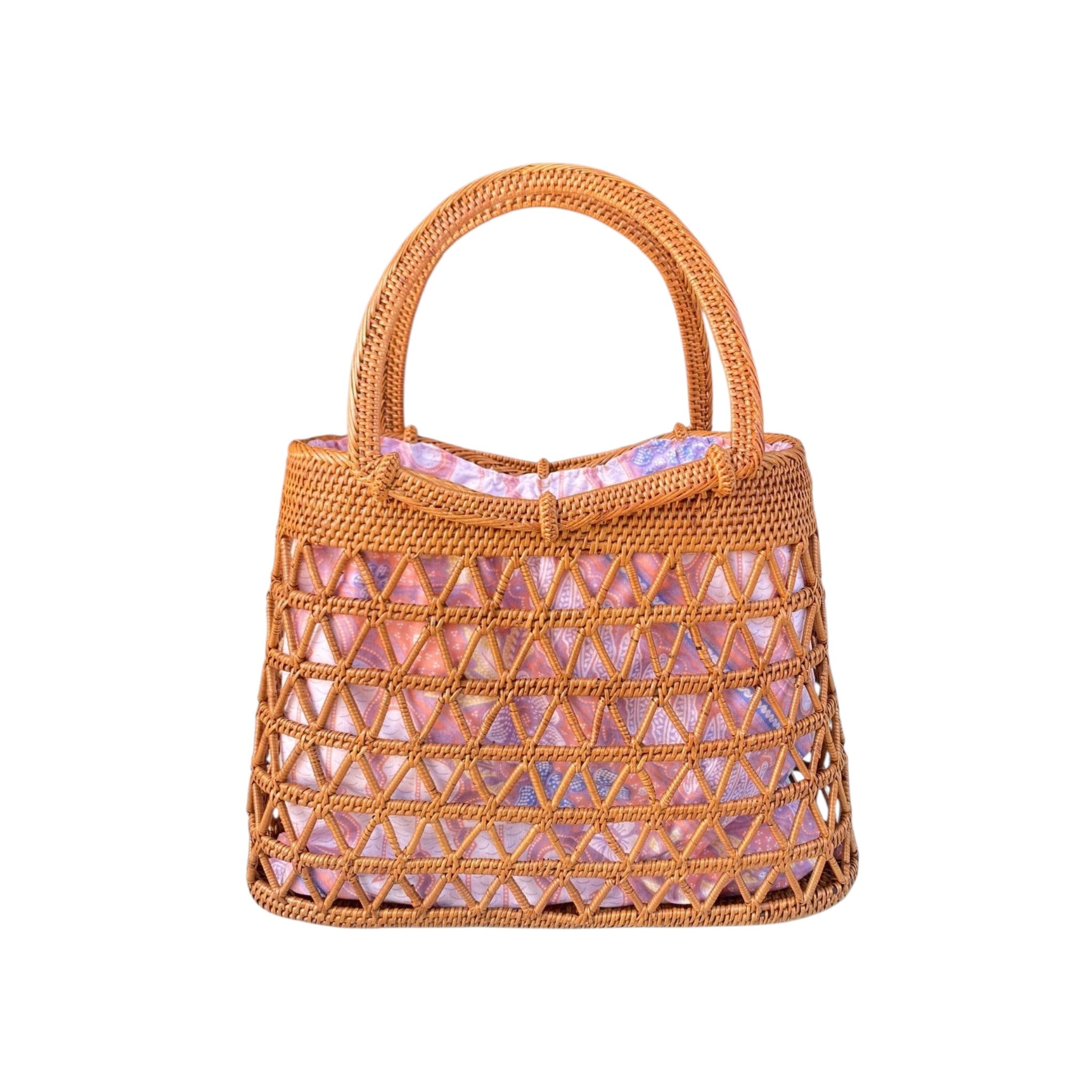 Casa Rosa Rattan Top Handle Tote