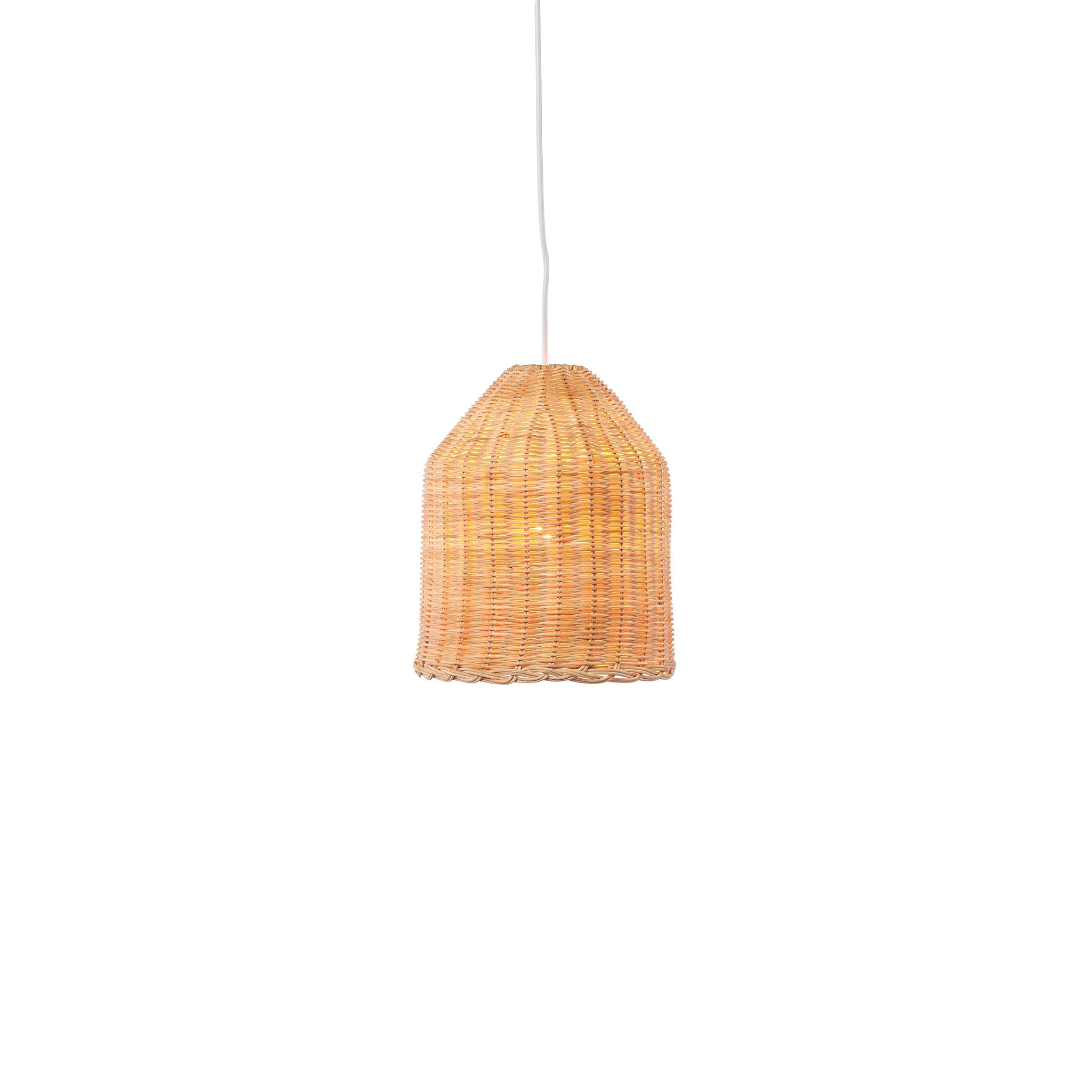  Natural Rattan Santa Barbara Small Wicker Pendant Light