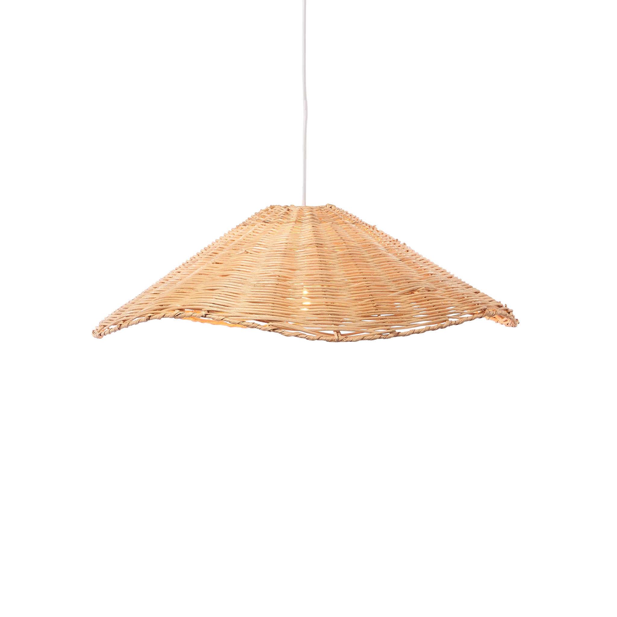 Wavy Rattan Pendant Light