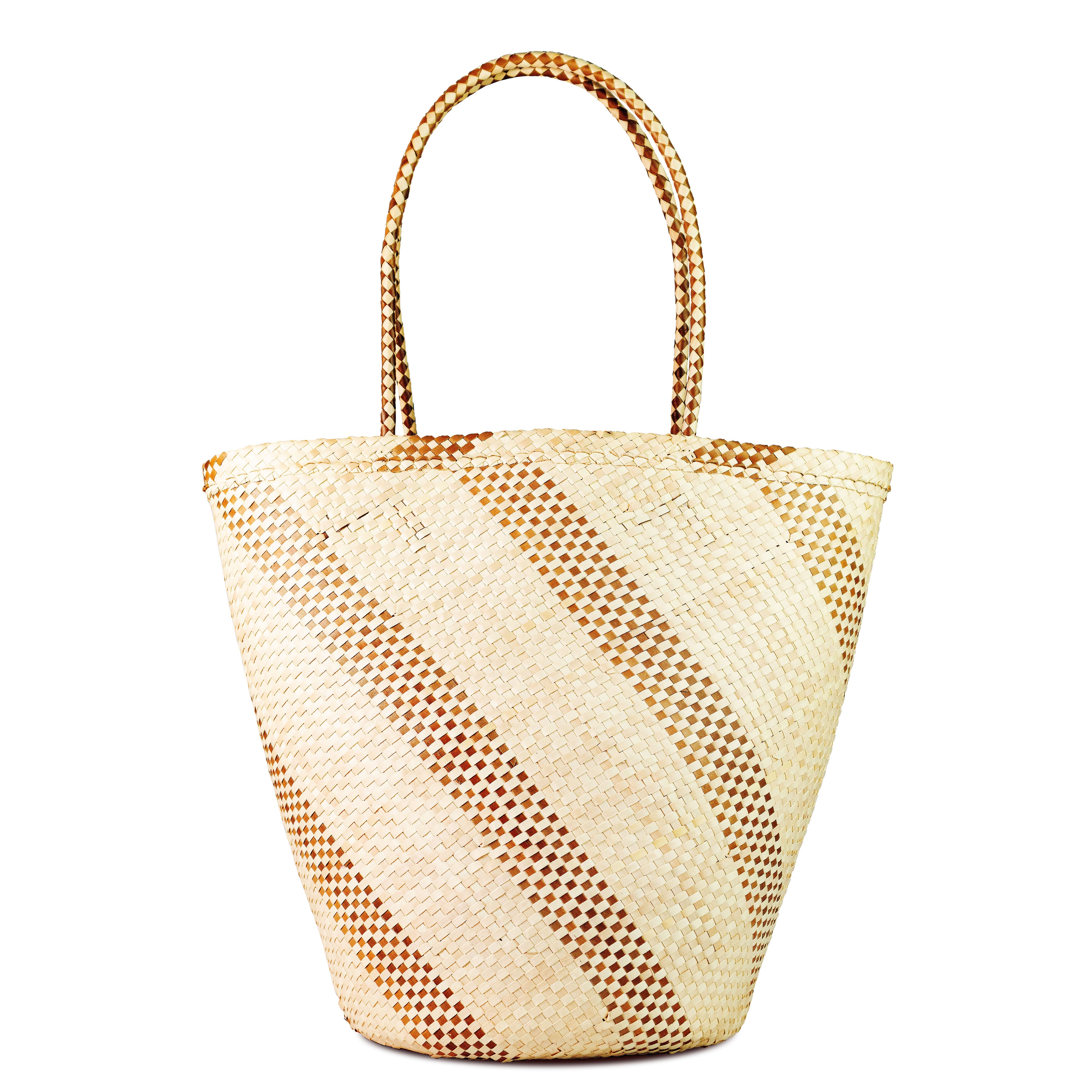 Natural and Tan Tote Shopper Shoulder Bag
