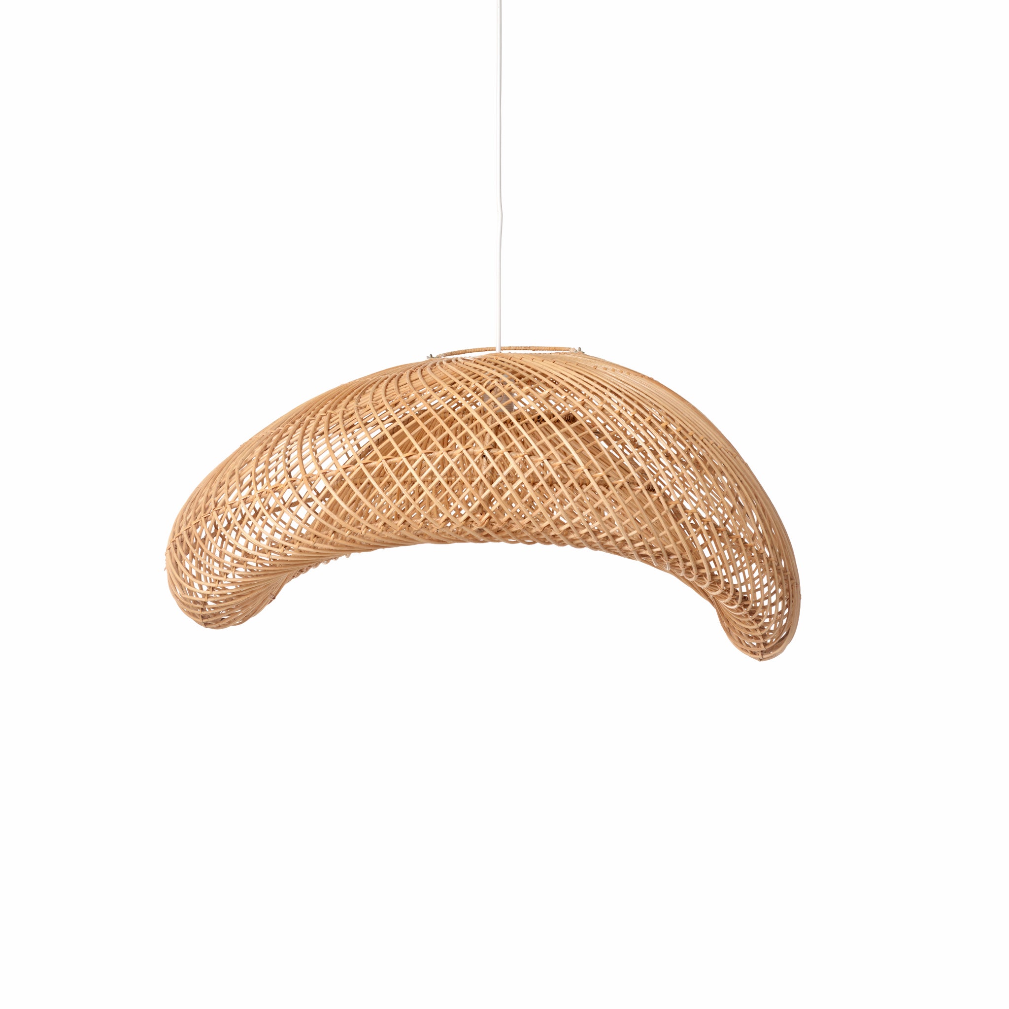 Rattan Wavy Arch Pedant Ceiling Light Home Decorations Made in Indonesia