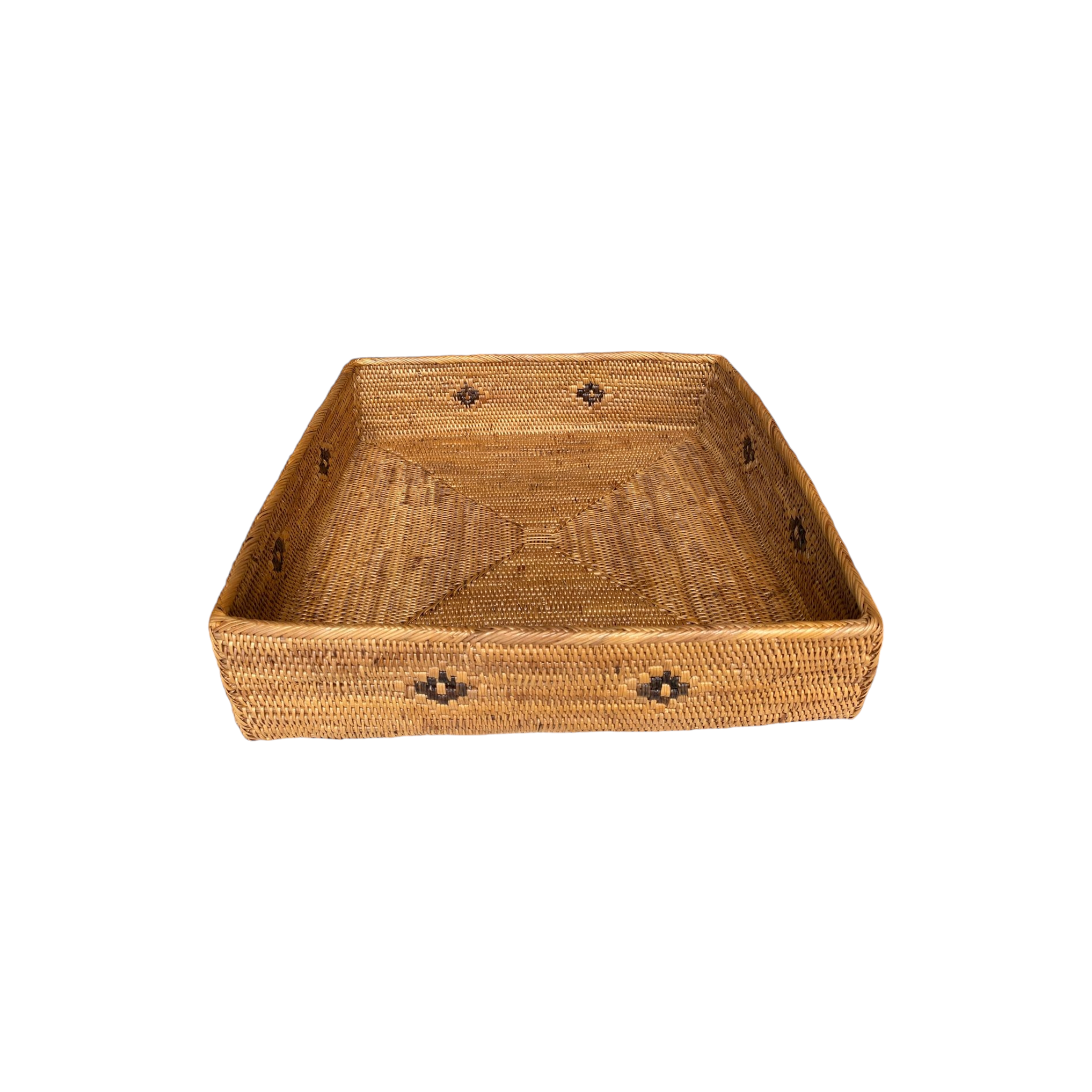 Handwoven Honey-Brown Rattan Storage Basket | Natural Woven Home Accent