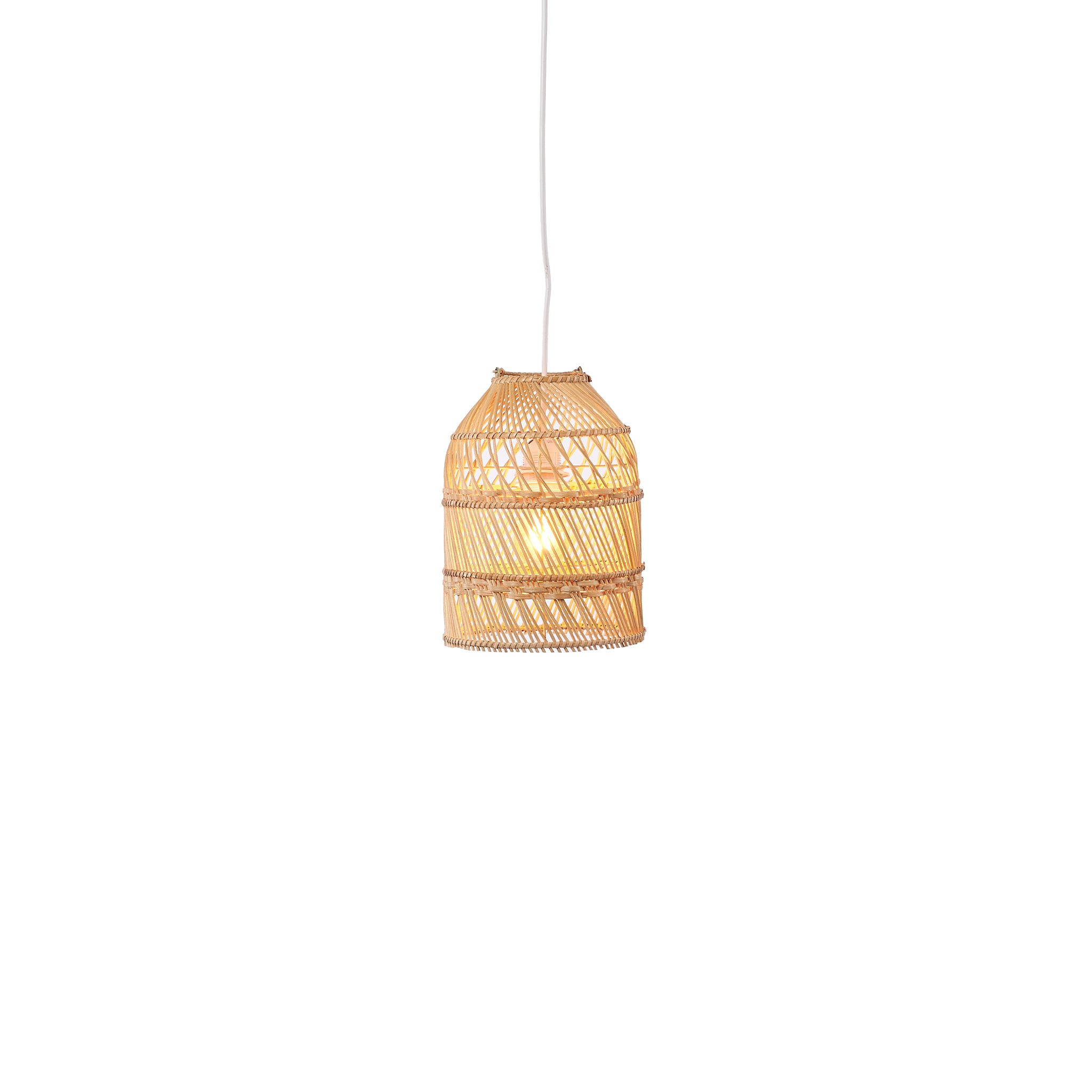 Small Bell Rattan Pendant Hanging Light