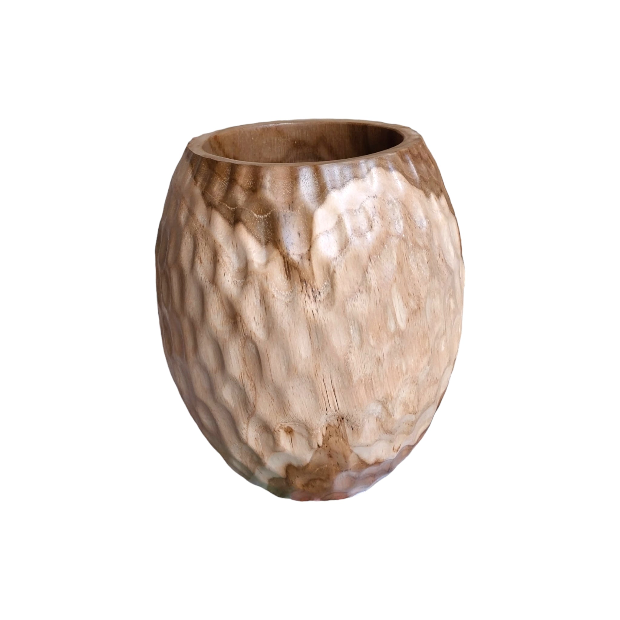 8-inch Teak Root Craved Vase