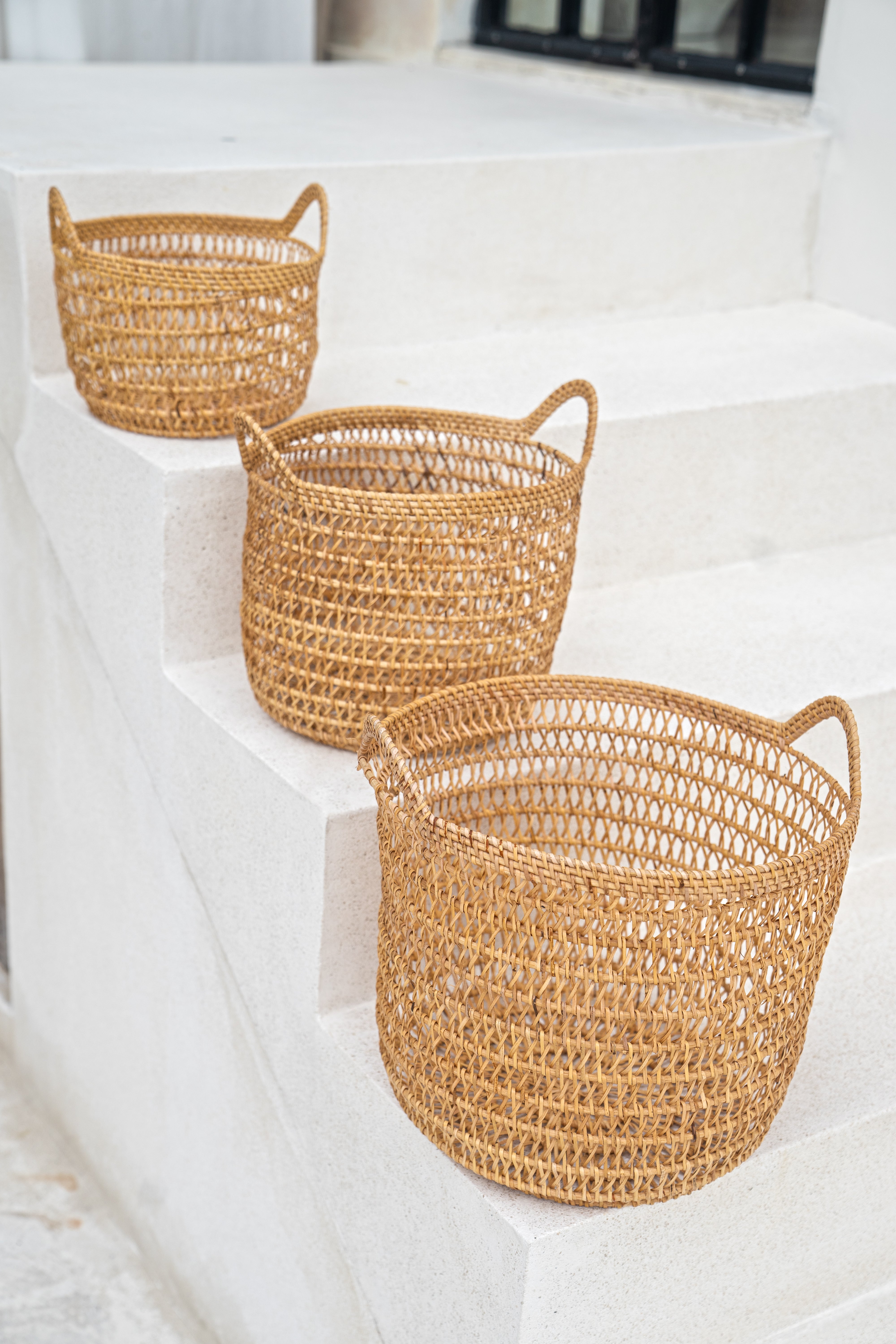Natural Rattan Wicker Basket with Handle