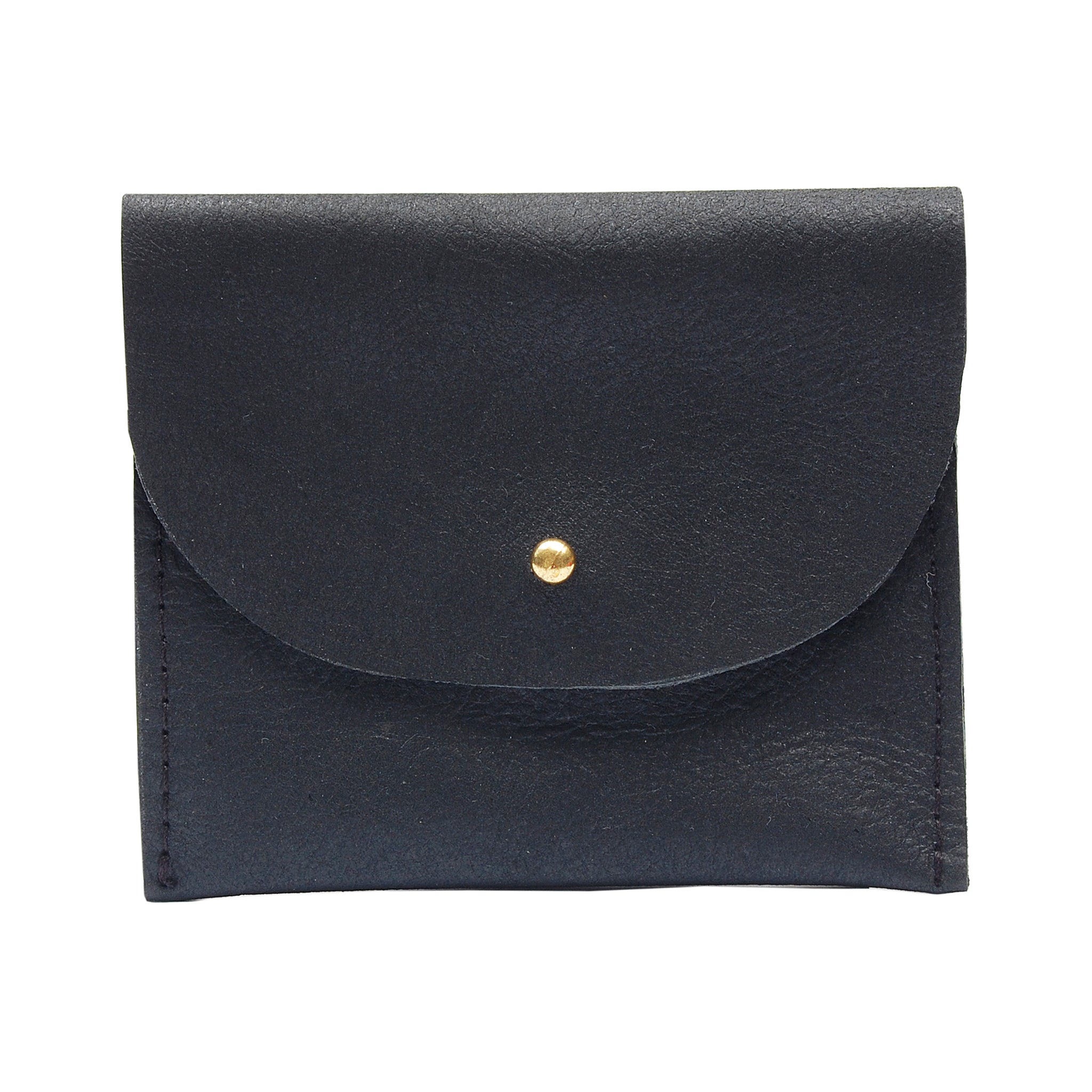 Women's black leather credit card purse