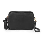 Pebbled leather crossbody bag; leather handbags; crossbody bags; black leather handbags; clare v mini sac, sezane, affordable crossbody bags; black mini camera bag; pebbled crossbody handbags