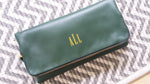 Monogrammed Camel Clutch Bag