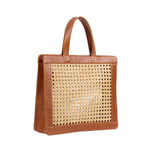 Wicker and Leather Bag; Summer Handbags 2019; Woman Leather Handbag; Tan Wicker and Leather Bag; Tan Rattan and Leather Bag; Shoulder Bags; Tote; Tan Tote