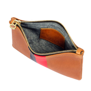 Red/Navy Stripe Flat Wallet Clutch