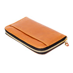 Leather zip wallet; Tan Leather Zip Wallet; Zipper Wallet; Simple Tan Zipper Wallet