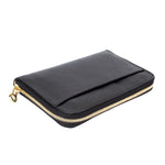 Wallet with 16 cardslots; Black leather wallet; Leather Gift Ideas 