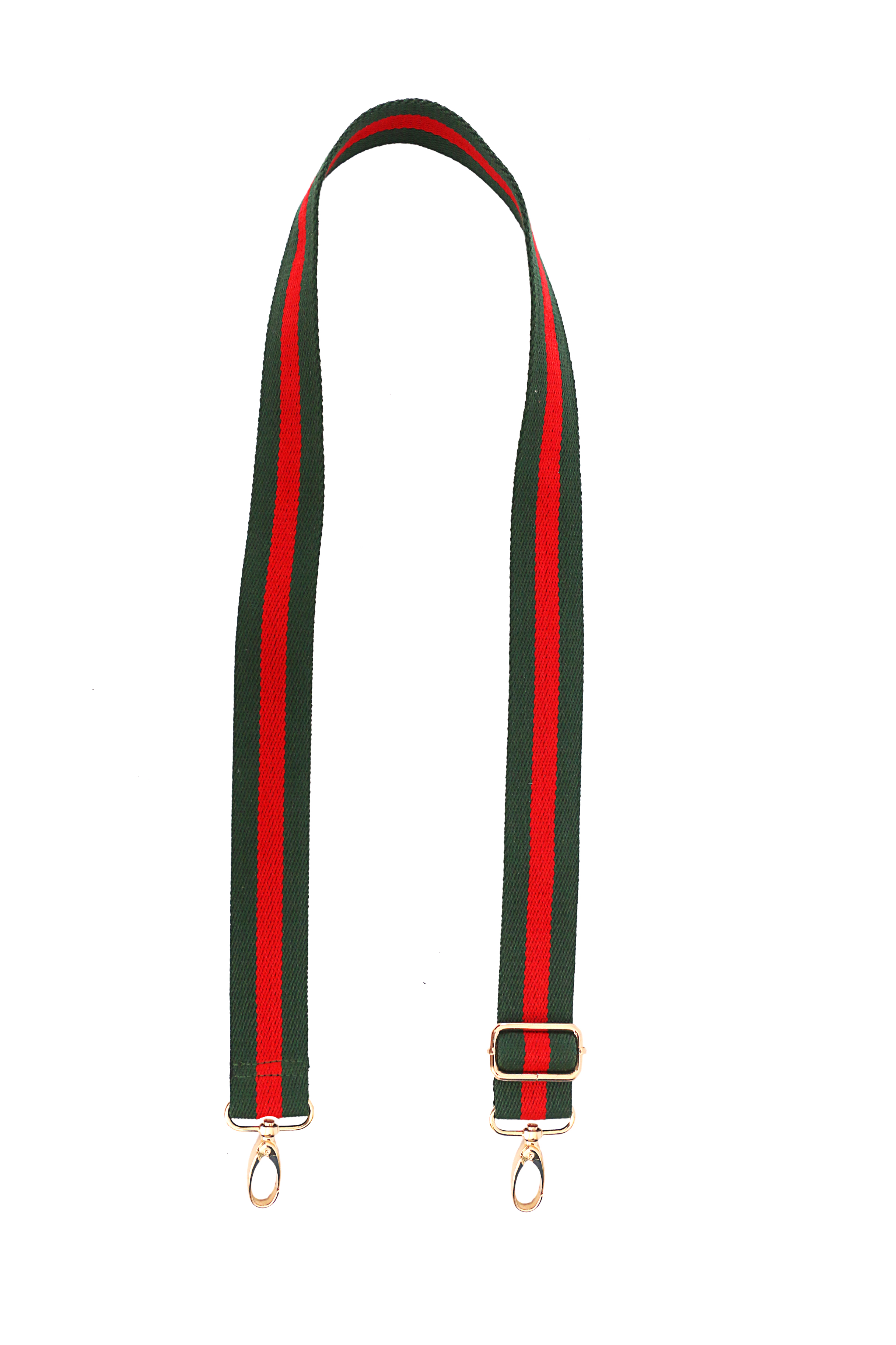 Green and Red Cotton Webbing Crossbody Strap
