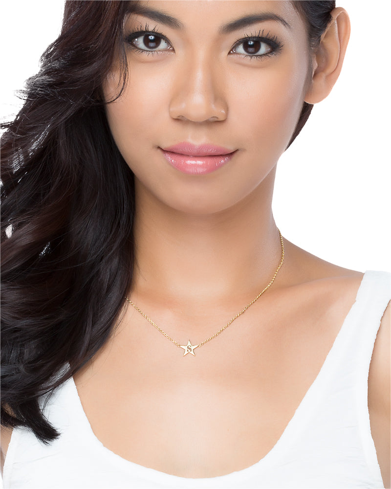 Star Initial Pendant Necklace