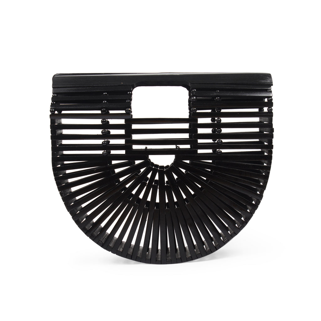 Bags and purse; bamboo ark bag; Cult gaia; Halfmoon bamboo bag; Wooden handbag; Handbags; Wooden Clutch; Bamboo Clutch; Affordable bamboo ark bag; Bali basket bag; Bamboo bag under $100; Top Handle bamboo bag