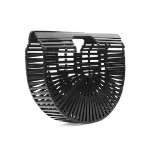 Bags and purse; bamboo ark bag; Cult gaia; Halfmoon bamboo bag; Wooden handbag; Handbags; Wooden Clutch; Bamboo Clutch; Affordable bamboo ark bag; Bali basket bag; Bamboo bag under $100; Top Handle bamboo bag