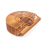 Bags and purse; bamboo ark bag; Cult gaia; Halfmoon bamboo bag; Wooden handbag; Handbags; Wooden Clutch; Bamboo Clutch; Affordable bamboo ark bag; Bali basket bag; Bamboo bag under $100; Top Handle bamboo bag; natural bamboo bag