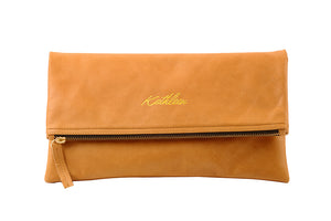 Personalized Name Leather Clutch Bag