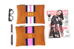 Monogram Clutch; Monogrammed Clutch Bag; Monogrammed Handbag; Monogrammed leather goods; Personalized handbag; Bridal Clutch; Stripe Clutch; Stripe Bag; Colorful Stripe Bag; Leather personalized handbag; Leather monogrammed clutch
