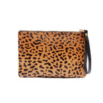 Spotted Hair on Hide Leopard Wristlet Clutch Purse Handbag Women