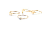 14k Gold Cross Heart Star Diamond Ring Women Gift Idea