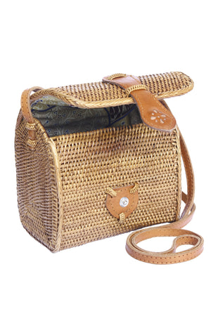 Raffia purse, straw crossbody bag, woven crossbody bag, rattan ata bag, hobo bag, basket shoulder bag, small crossbody ata bag