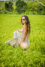 Classic Pattern Circular Ata Wicker Basket Bag