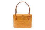 resort handbag; vacation tote bag; wicker handbag; wicker straw bag