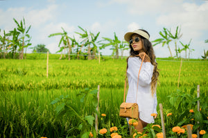 Small Basket bag, Crossbody basket, Rattan Bag-Ata Bag
