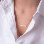Word Necklace Women 14k Gold