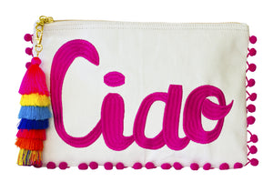 PomPom Clutch; Summer 2017 bag find; Beach bag under $50; Clutch Bag; Beach bag; embroidery pompom clutch; embroidered bag; embroidered handbag