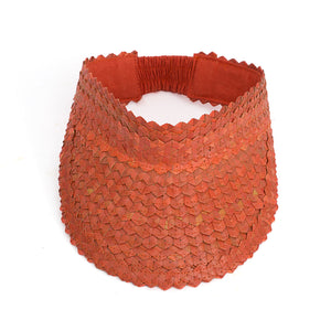 Straw Visor Wide Brim Sun Hat Peach Top View