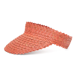 Straw Visor Wide Brim Sun Hat Peach Side View